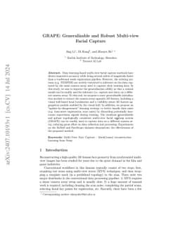 GRAPE: Generalizable and Robust Multi-view Facial Capture
