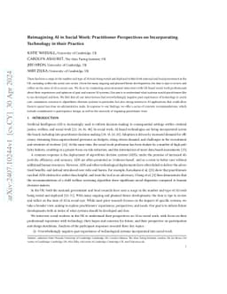 Reimagining AI in Social Work: Practitioner Perspectives on
  Incorporating Technology in their Practice