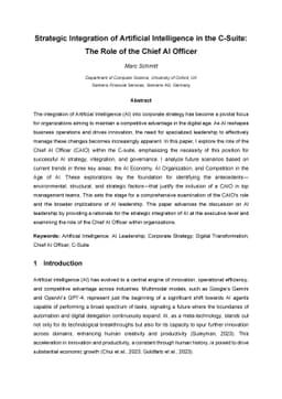 Strategic Integration of Artificial Intelligence in the C-Suite: The
  Role of the Chief AI Officer