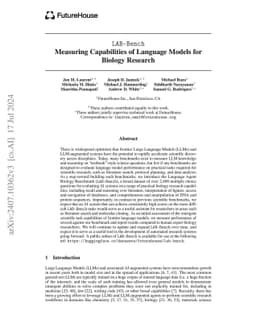 LAB-Bench: Measuring Capabilities of Language Models for Biology
  Research