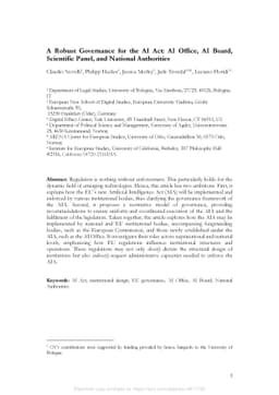 A Robust Governance for the AI Act: AI Office, AI Board, Scientific
  Panel, and National Authorities