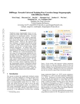 DiffStega: Towards Universal Training-Free Coverless Image Steganography
  with Diffusion Models