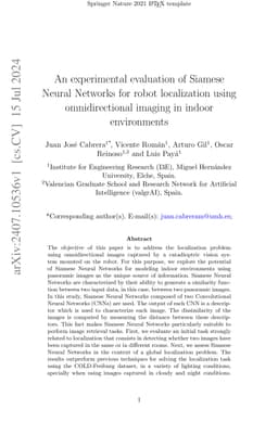 An experimental evaluation of Siamese Neural Networks for robot
  localization using omnidirectional imaging in indoor environments