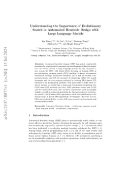 Understanding the Importance of Evolutionary Search in Automated
  Heuristic Design with Large Language Models