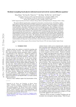 Residual resampling-based physics-informed neural network for neutron
  diffusion equations