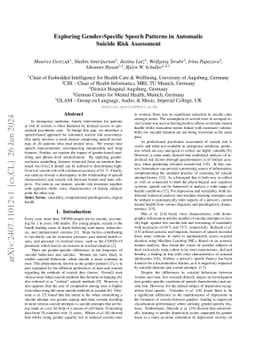 Exploring Gender-Specific Speech Patterns in Automatic Suicide Risk
  Assessment
