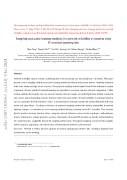 Sampling and active learning methods for network reliability estimation
  using K-terminal spanning tree