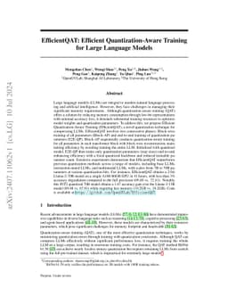 EfficientQAT: Efficient Quantization-Aware Training for Large Language
  Models