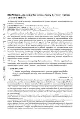 (De)Noise: Moderating the Inconsistency Between Human Decision-Makers