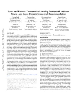 Pacer and Runner: Cooperative Learning Framework between Single- and
  Cross-Domain Sequential Recommendation