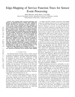 Edge-Mapping of Service Function Trees for Sensor Event Processing