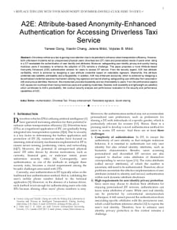 A2E: Attribute-based Anonymity-Enhanced Authentication for Accessing
  Driverless Taxi Service