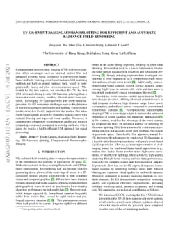 Ev-GS: Event-based Gaussian splatting for Efficient and Accurate
  Radiance Field Rendering