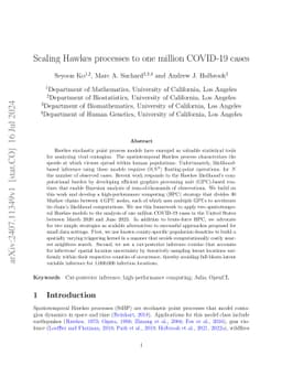 Scaling Hawkes processes to one million COVID-19 cases