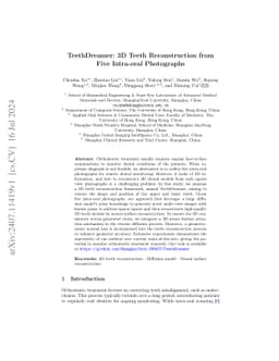 TeethDreamer: 3D Teeth Reconstruction from Five Intra-oral Photographs