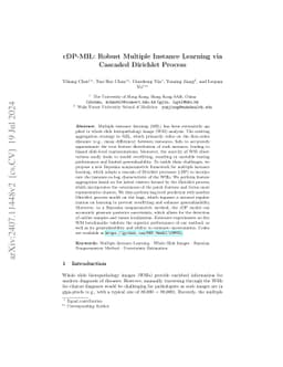 cDP-MIL: Robust Multiple Instance Learning via Cascaded Dirichlet
  Process