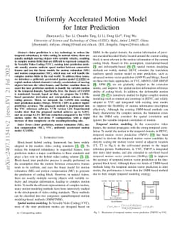 Uniformly Accelerated Motion Model for Inter Prediction