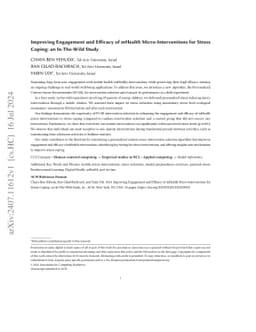Improving Engagement and Efficacy of mHealth Micro-Interventions for
  Stress Coping: an In-The-Wild Study