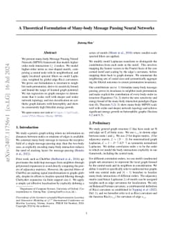 A Theoretical Formulation of Many-body Message Passing Neural Networks