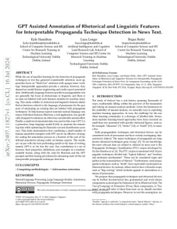 GPT Assisted Annotation of Rhetorical and Linguistic Features for
  Interpretable Propaganda Technique Detection in News Text
