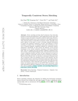 Temporally Consistent Stereo Matching