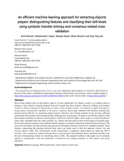 An efficient machine learning approach for extracting eSports players
  distinguishing features and classifying their skill levels using symbolic
  transfer entropy and consensus nested cross validation