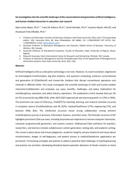 An investigation into the scientific landscape of the conversational and
  generative artificial intelligence, and human-chatbot interaction in
  education and research