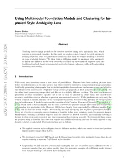 Using Multimodal Foundation Models and Clustering for Improved Style
  Ambiguity Loss