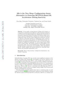 Idle is the New Sleep: Configuration-Aware Alternative to Powering Off
  FPGA-Based DL Accelerators During Inactivity