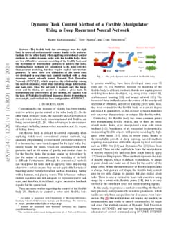 Dynamic Task Control Method of a Flexible Manipulator Using a Deep
  Recurrent Neural Network