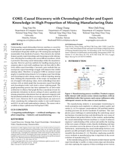 COKE: Causal Discovery with Chronological Order and Expert Knowledge in
  High Proportion of Missing Manufacturing Data