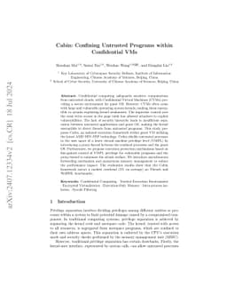 Cabin: Confining Untrusted Programs within Confidential VMs