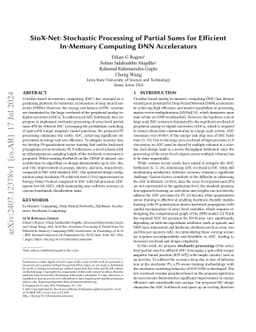 StoX-Net: Stochastic Processing of Partial Sums for Efficient In-Memory
  Computing DNN Accelerators