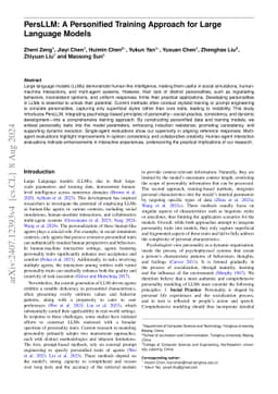 PersLLM: A Personified Training Approach for Large Language Models