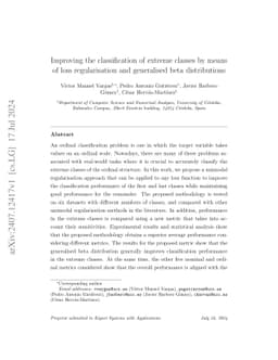 Improving the classification of extreme classes by means of loss
  regularisation and generalised beta distributions