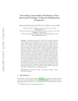Preventing Catastrophic Overfitting in Fast Adversarial Training: A
  Bi-level Optimization Perspective