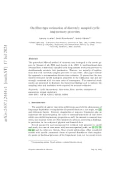 On filter-type estimation of discretely sampled cyclic long-memory
  processes