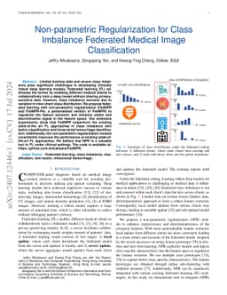 Non-parametric regularization for class imbalance federated medical
  image classification