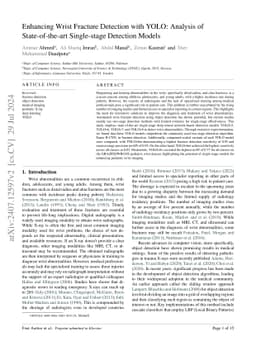 Enhancing Wrist Fracture Detection with YOLO