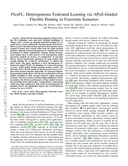 FlexFL: Heterogeneous Federated Learning via APoZ-Guided Flexible
  Pruning in Uncertain Scenarios