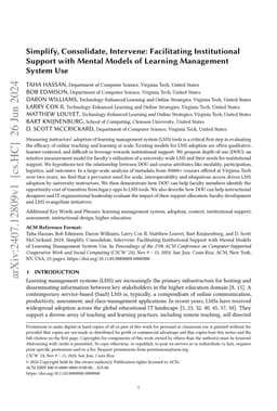 Simplify, Consolidate, Intervene: Facilitating Institutional Support
  with Mental Models of Learning Management System Use