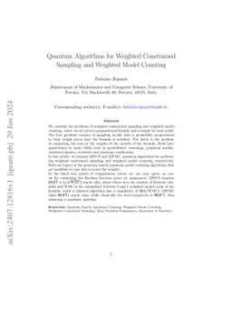 Quantum Algorithms for Weighted Constrained Sampling and Weighted Model
  Counting