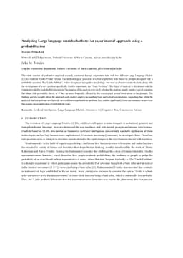 Analyzing Large language models chatbots: An experimental approach using
  a probability test