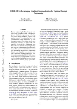 GRAD-SUM: Leveraging Gradient Summarization for Optimal Prompt
  Engineering