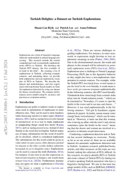 Turkish Delights: a Dataset on Turkish Euphemisms