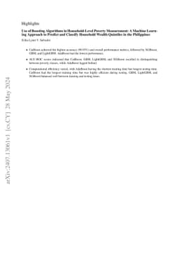 Use of Boosting Algorithms in Household-Level Poverty Measurement: A
  Machine Learning Approach to Predict and Classify Household Wealth Quintiles
  in the Philippines
