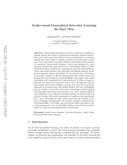 Audio-visual Generalized Zero-shot Learning the Easy Way