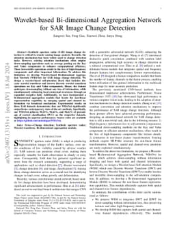 Wavelet-based Bi-dimensional Aggregation Network for SAR Image Change
  Detection
