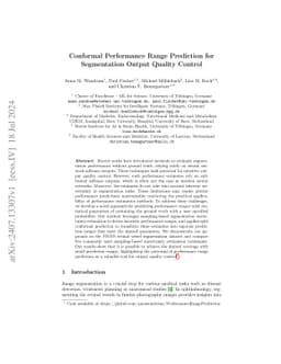 Conformal Performance Range Prediction for Segmentation Output Quality
  Control