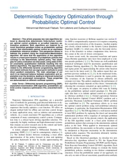 Deterministic Trajectory Optimization through Probabilistic Optimal
  Control